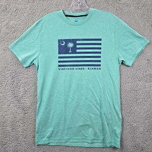 Vineyard Vines Dunes Tee Shirt Men’s Small S Green Blue Short Sleeves Logo